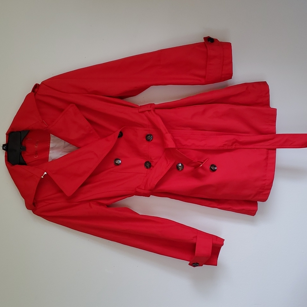Red Calvin Klein coat